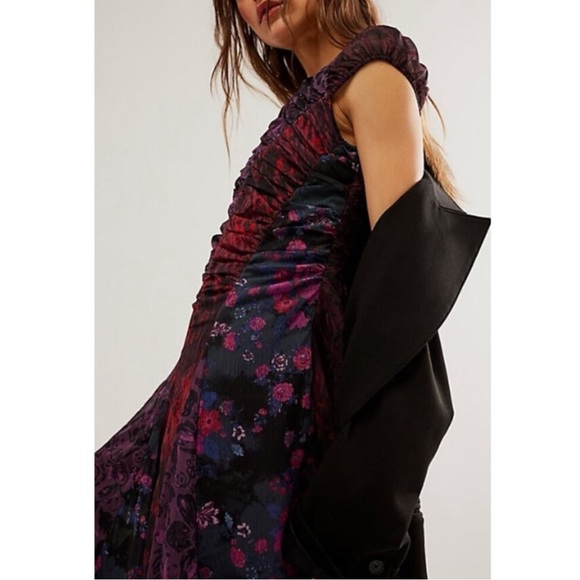 Free People Witchy Grunge Patchwork Asymmetrical Heart To Heart Midi Dress 0 XS - Picture 4 of 17